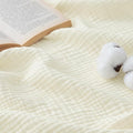 Bedsure 100% Cotton Muslin Blankets for Adults Large Throw 50x70 Inches - 4-Layer Breathable and Lightweight, Soft Boho Gauze Muslin Cotton Blanket for Couch Decor Travel Summer, Cream