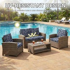 hyha 14Pcs Patio Cushion Covers, Stretch Outdoor Couch Cushion Covers Replacement, Washable Outdoor Chair/Sofa Slipcovers for Patio Furniture Cushions Protector with Elastic Bottom(Baroque,Cover Only)