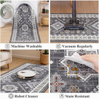 HEBE Washable Kitchen Rugs Runner 2'x 6', Non Slip Hallway Runner Rug, Low Pile Entryway Rug Laundry Room Mat Kitchen Carpet Runners for Hallways, Bathroom, Laundry, Bedside Rug