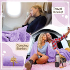 4 Pack Fleece Throw Blankets 50x60 Inches - Oeko-Tex Certified 100, 270 GSM Ultra Soft Plush for Bed, Couch and Cozy Gifts. 3D Waffle Texture, No Shedding No Pilling All Season (Lavender)