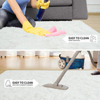 Tepook Fluffy Large Rugs for Living Room, Shag Area Rug 6x9 Soft Carpet for Bedroom, Modern Shaggy Rug for Kids Boys Girls, Plush Indoor Nursery Home Decor Rug with Non-Slip Bottom, Cream White