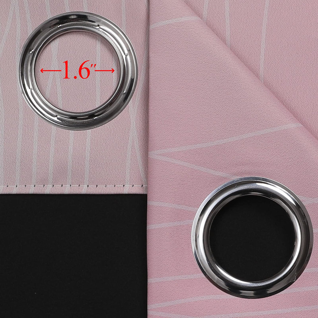 Estelar Textiler Sage Green and Pink Ombre Blackout Curtains for Bedroom