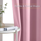 NICETOWN Blackout Living Room Curtains 90 inches Long - Energy Saving Thermal Insulated Sound Dampening Grommet Room Darkening Window Treatments for Bedroom (Crystal Pink, 2 Panels, W46 x L90)