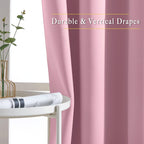 NICETOWN Crystal Pink Doorway Curtains Elegant & Luxury for Bedroom, Grommet Window Treatment Thermal Insulated Privacy Door Curtains for Living Room, Set of 2, W52 x L78