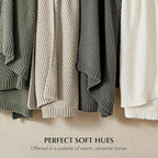 EVERGRACEHOME Chunky Chenille Knit Throw Blanket for Couch, Soft Luxurious Moss Stitch Blankets for Bed, Cozy Decorative Farmhouse Knitted Throws for Sofa, Warm Gray, 60" x 80"