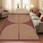 Lahome Enfys Modern Rainbow Easy Jute Outdoor Rug 5x7, Stain Resistant Red Dining Room Patio Rug, Farmhouse Non Slip Non Shedding Indoor Outdoor Carpet for Living Room Office Bedroom Deck Backyard