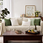 GIGIZAZA Velvet Pillow Covers 24x24 Decorative Pillows Pack of 2 Ivory