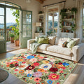 Babovid Floral Area Rugs 5x7 for Bedroom Livingroom Green Non-Slip