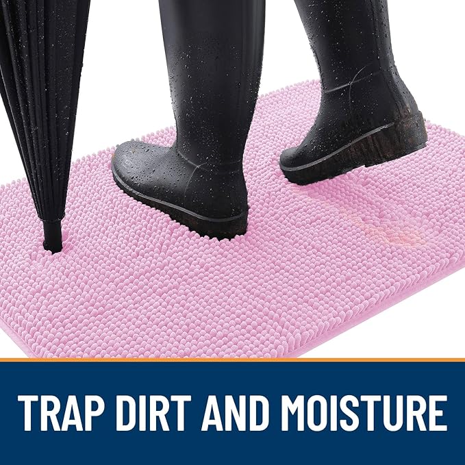 OLANLY Dog Door Mat for Muddy Paws 54x32, Super Absorbent Chenille Mud Mat