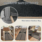 Lahome Enfys Modern Rainbow Hallway Runner Rug, 2x6 Washable Easy Jute Rugs for Entryway Kitchen Farmhouse Indoor Outdoor Carpet, Non Slip Runner for Porch Bedroom Laundry Front Door
