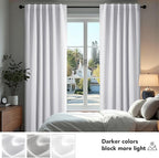 Deconovo Blackout Curtains, Thermal Insulated, W42 x L95 2 Panels, Back Tab, Machine Washable, Room-Darkening Drapes for Bedroom/Living Room Star White