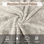 4 Pack Fleece Throw Blankets 50x60 Inches - 270 GSM Ultra Soft Plush Flannel for Bed Couch Sofa, Lightweight Warm 3D Waffle Texture, No Shedding No Pilling All Season Throw (Light Beige)