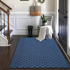 Mibao Front Door Mat, Heavy Duty Durable Welcome Mat for Outdoor Indoor, Dirt Trapper Waterproof Super Absorbent Door Mat for Entryway Outside Patio Porch, 61.5" x 36", Blue