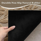 Beige Leaves Outdoor Indoor Entrance Doormats, Absorbent Durable Heavy Duty Welcome Front Door Mat,Thick Natural Rubber Back,Easy Clean Entryway Mat 23x35 Inch, Low Profile