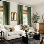 Faux Linen Total Blackout Curtains for Bedroom 102 Inches Long, Olive Green