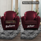 Leather Look Couch Cushion Covers Sofa Seat Slipcovers Sets Couches Furniture Protector for Sectional Armchair Loveseat Pets Kids Stretch Spandex Fabric (1 Cushion Armchair, Burgundy)