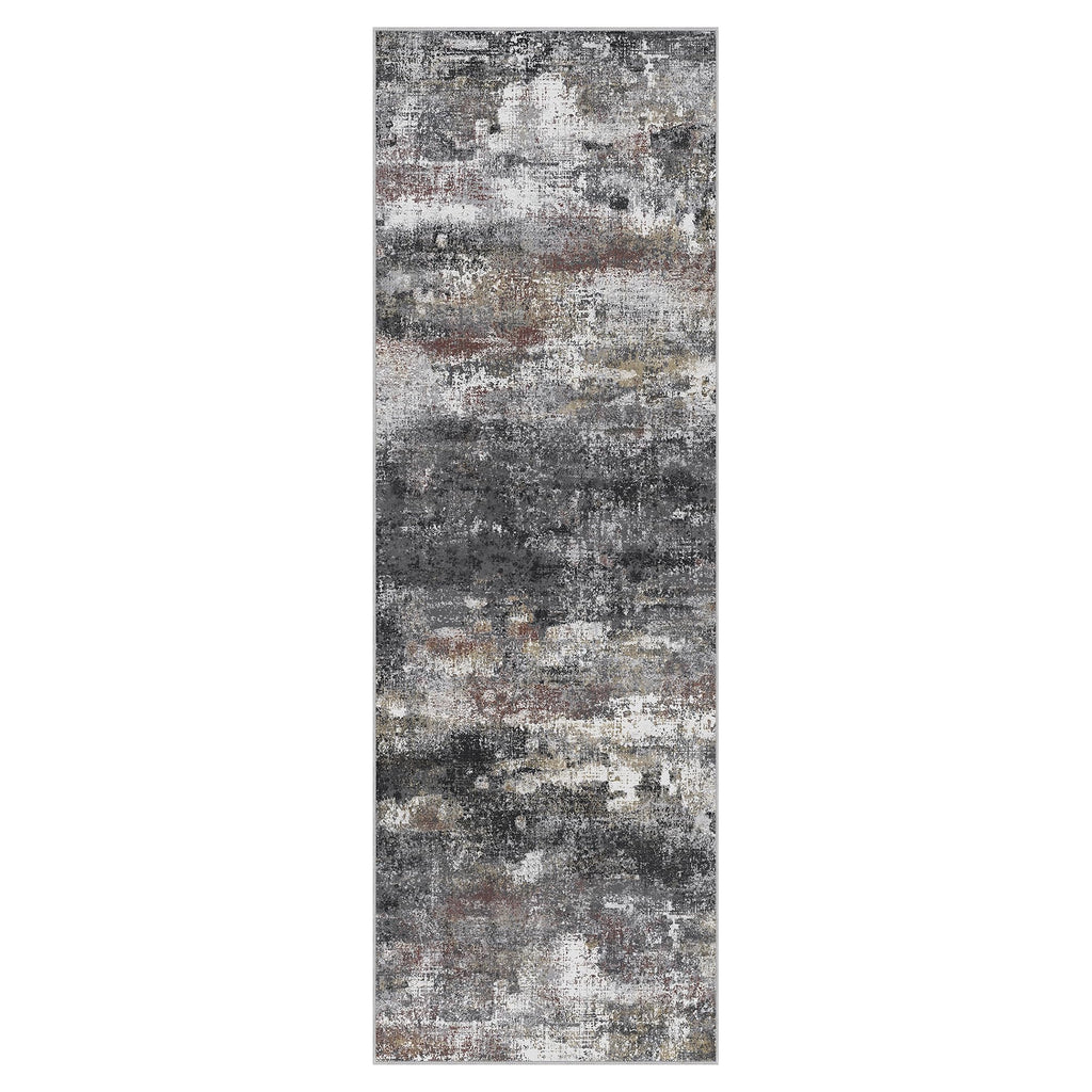 BEIMO 2x7 Runner Rug for Hallway, Dark Grey Washable Abstract Non Slip Rug