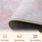 RELEANY Washable 2'x3' Abstract Area Rug for Living Room Gray Pink