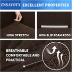 ZNSAYOTX 1 Piece Jacquard Chair Slipcovers for Living Room High Stretch Chair Covers with Arms Anti Slip Pets Friendly Couch Sofa Armchair Cover Furniture Protector (Chair, Dark Coffee)