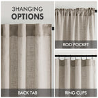 MIULEE Burlywood Birch Linen Curtains 52x96 Inch Long 2 Panels for Bedroom