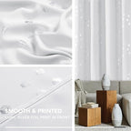 Deconovo Designer Series Silver Cubic Print Room Darkening Curtains for Living Room Bedroom Office, Greyish White, 52W x 95L Inch, 2 Panels