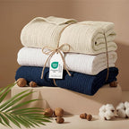 Bedsure 100% Cotton Muslin Blankets for Adults Large Throw 50x70 Inches - 4-Layer Breathable and Lightweight, Soft Boho Gauze Muslin Cotton Blanket for Couch Decor Travel Summer, Navy Blue