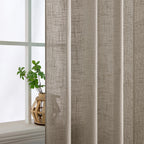 MIULEE Burlywood Birch Linen Curtains 52x96 Inch Long 2 Panels for Bedroom