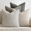 MIULEE Soft Decorative Chenille Euro Pillow Covers Neutral 26x26 Pack of 4