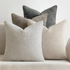 MIULEE Soft Decorative Chenille Euro Pillow Covers Neutral 26x26 Pack of 4