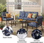 hyha 8Pcs Patio Cushion Covers, Stretch Outdoor Couch Cushion Covers Replacement, Washable Outdoor Chair/Sofa Slipcovers for Patio Furniture Cushions Protector with Elastic Bottom(Baroque,Cover Only)