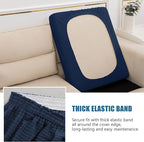 Water Repellent Sofa Seat Cushion Covers Stretch Stylish Furniture Cover, Small Checked Pattern Super Soft Slipcover Machine Washable (Loveseat Cushion, Navy)
