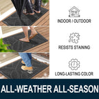 Colorxy Waterproof Front Doormat, Sturdy Natural Rubber Door Mat, 71x47