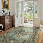 Lofus 3x5 Green Area Rugs for Bedroom Living Room, Vintage Boho Carpet