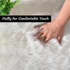 Goolela White Faux Sheepskin Fur Rug 4x6 for Bedroom Fluffy Fuzzy Area Rug Living Room Furry Shaggy Plush Washable Sheepskin