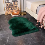 EasyJoy Ultra Soft Fluffy Shaggy Area Rug Faux Fur Rug Chair Cover Seat Pad Fuzzy Area Rug for Bedroom Floor Sofa Living Room (2 x 3 ft Sheepskin, Dark Green)