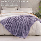 Exclusivo Mezcla Fleece Twin Blanket for Bed, Extra Large Fuzzy Grayish Purple Bed Blankets, Soft Cozy Plush Sofa Throws for All Seasons, 90x66 Inches