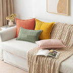 MIULEE Decorative Euro Sham Throw Pillow Covers 24x24 Light Olive Green