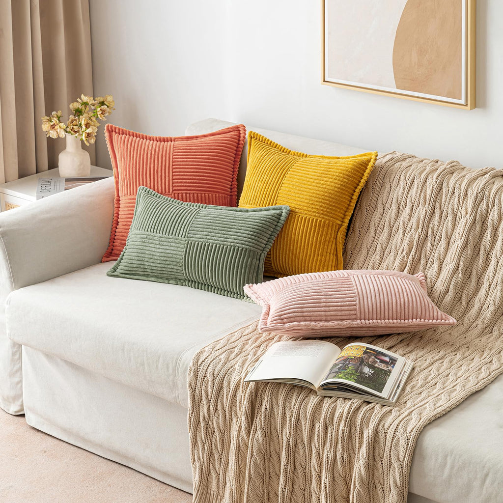 MIULEE Decorative Throw Pillow Covers for Couch 20x20 Light Olive Green