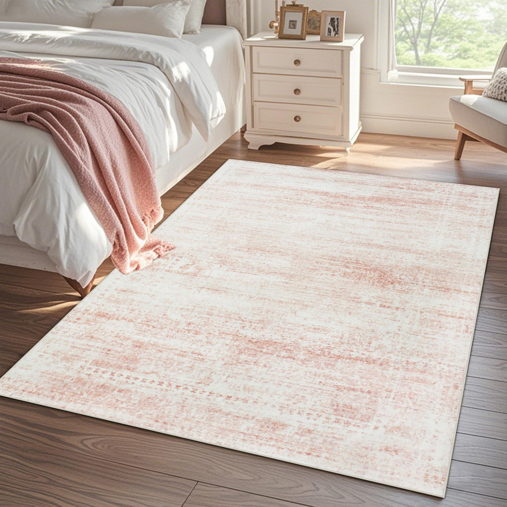 Pink Washable Rugs 6x9 Area Rugs for Living Room,Bedroom,Nursery,Carpet