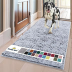 Muddy Mat® | Super Absorbent Door Mat Indoor, Microfiber Quick Dry Chenille Entryway Rug, Non-Slip Front Door Mat, Indoor Mats for Entryway, Machine Washable Pet Rug, Baby Blue XL 36"X60"