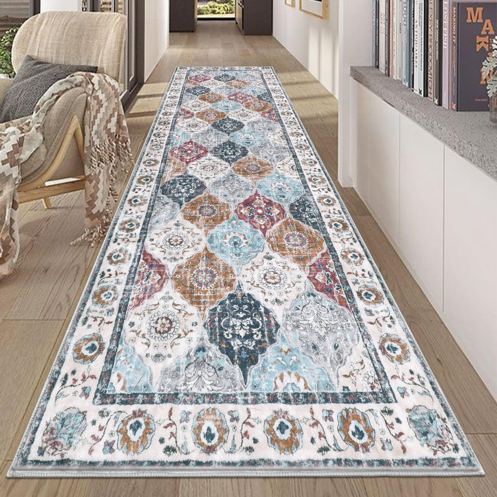 HEBE Hallway Runner Rug 2'8''x8', Washable Non Slip Kitchen Rug Runner
