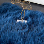 EasyJoy Ultra Soft Fluffy Shaggy Area Rug Faux Fur Rug Chair Cover Seat Pad Fuzzy Area Rug for Bedroom Floor Sofa Living Room (2 x 3 ft Sheepskin, Dark Blue)