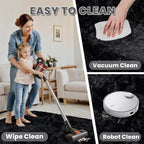 4x6 Fluffy Shag Area Rugs for Living Room Bedroom: Soft Plush Carpet Black