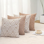 HPUK Throw Pillow Covers 20x20, Set of 4, Light Brown Couch Pillow Covers