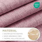 Joydeco Blackout Curtains for Bedroom - 90 Inch Long 100% Light Blocking 2 Panels Set Pink Drapes, Thermal Insulated Room Darkening Curtains, Linen Textured for Living Room, Rod Pocket & Back Tabs