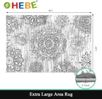 HEBE Washable Area Rug 6'x9' Non Slip Soft Distressed Medallion Bedroom & Living Room Rugs Vintage Entry Floor Carpet for Dining Room Bathroom Entryway