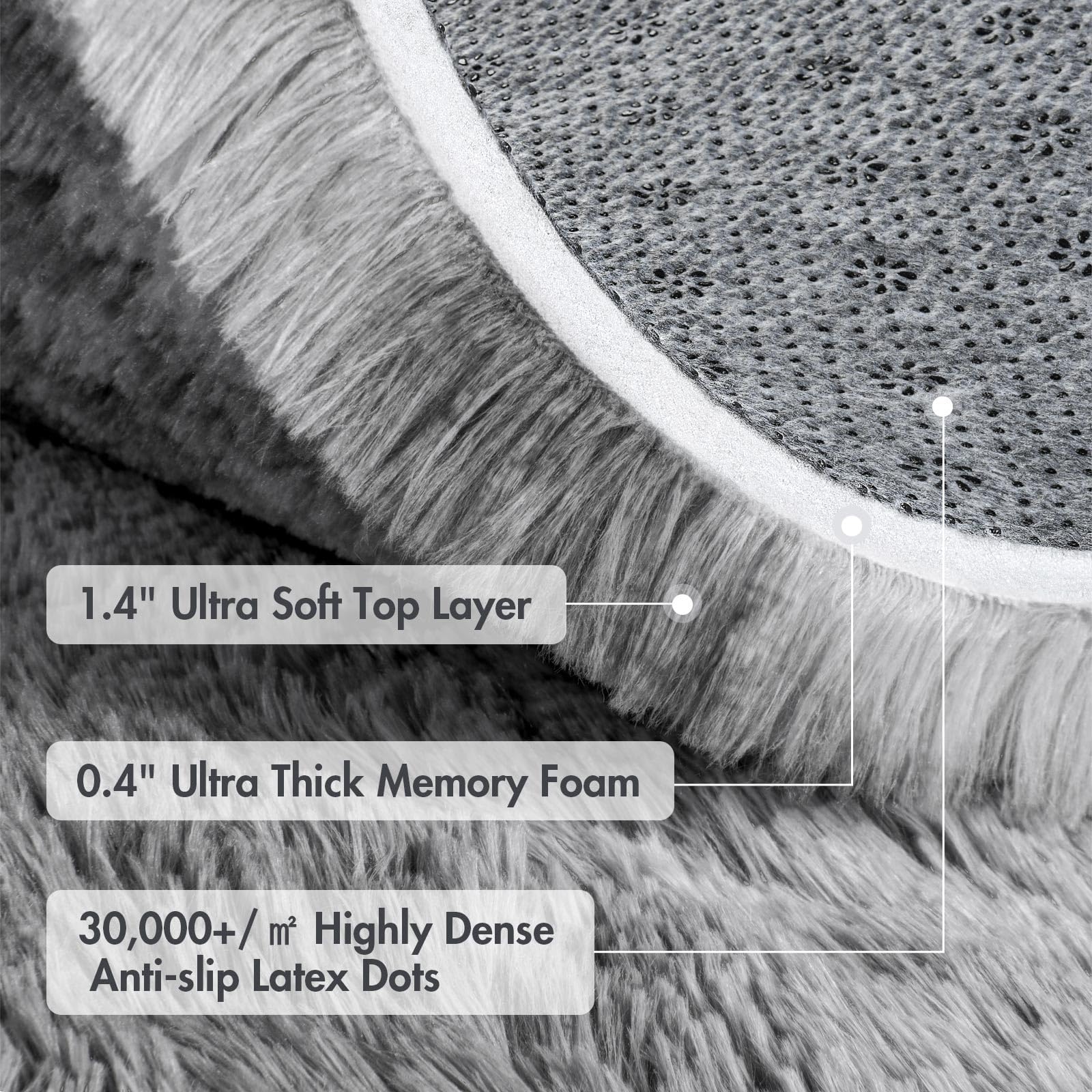 5x8 Ft Large Shag Rugs for Living Room, Tie Dyed Ultra Soft Fluffy Furry Area Rugs for Bedroom Indoor Floor, Aesthetic Carpet for Kids Home Decor (Light Grey)