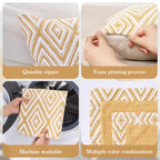 HPUK Throw Pillow Covers 18x18, 4 Pack, Ochre Textured Couch Pillow Covers