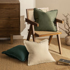 MIULEE Boho Linen Decorative Lumbar Throw Pillow Covers Olive Green 12x20