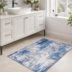 RELEANY Washable 3'x5' Abstract Area Rug for Living Room Blue Gray